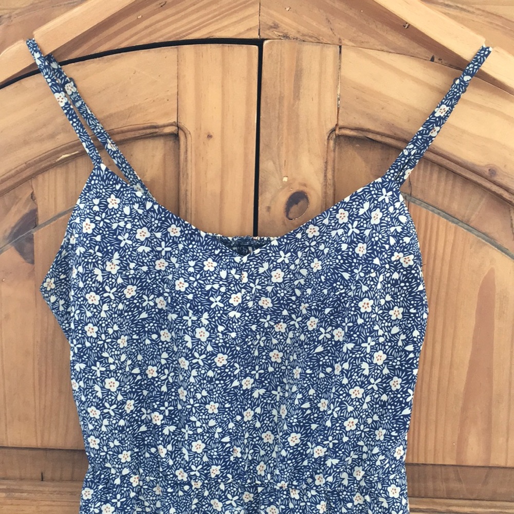 Navy floral folk dress
